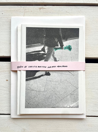 6 Risograph Printed Cards with Photos by Christie MacLean and Niles Armstrong