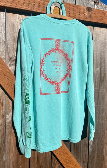 Deprogram Longsleeve Tee Shirt- Natural or Turquiose
