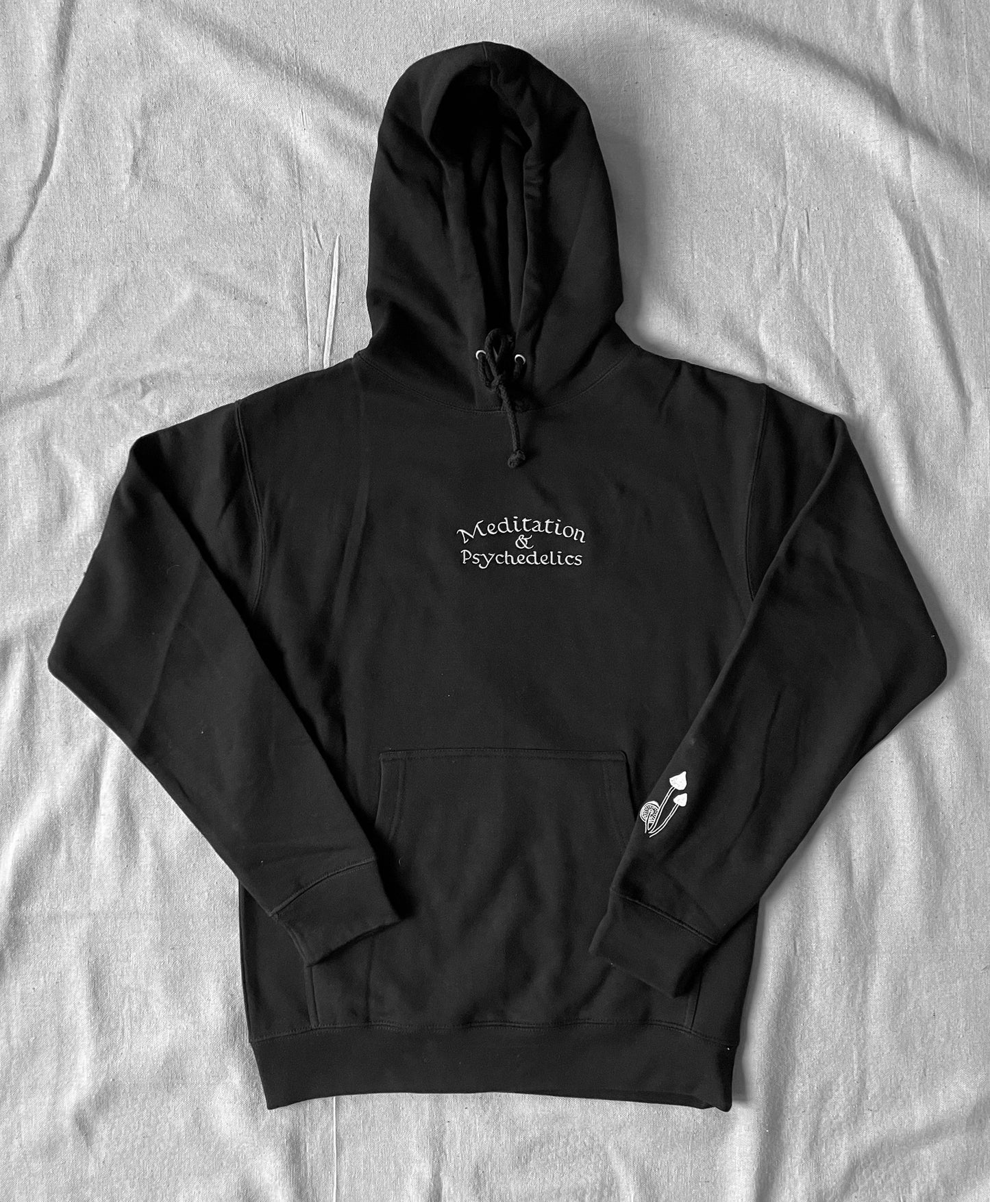 Meditation and Psychedelics Embroidered Heavyweight Hoodie Sweatshirt- 2 colors
