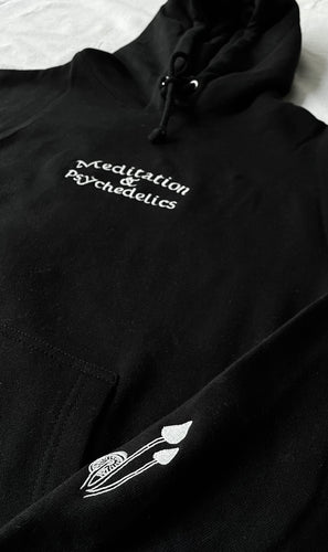 Meditation and Psychedelics Embroidered Heavyweight Hoodie Sweatshirt- 2 colors