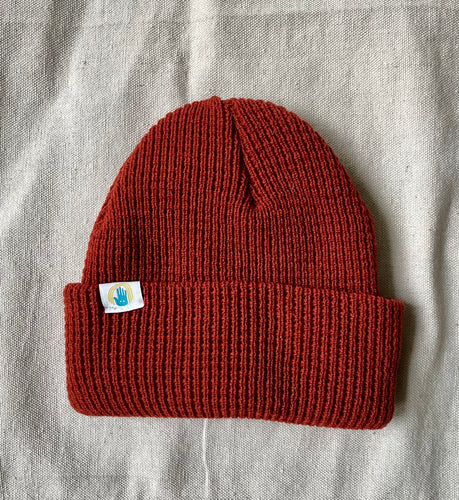 Worn Path Hand Logo Waffle Cuff Beanie