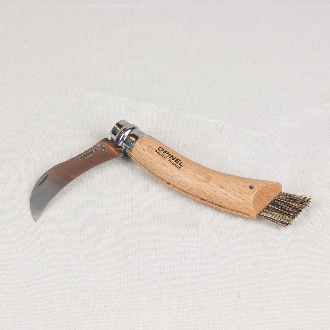 Opinel Inox No.08 Folding Mushroom Hunter's Knife with Brush from